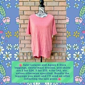 NWT LulaRoe Peachy Pink Irma Top Size XXS